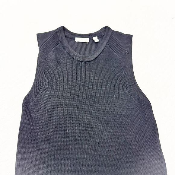 Halston Black Sleeveless Long Tunic Rayon Blend Classic Top Size Small - Picture 5 of 5